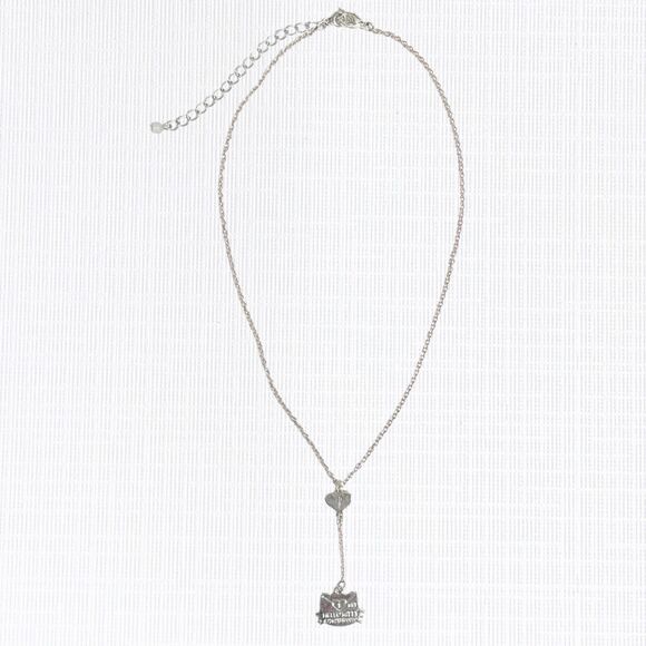 Hello Kitty Avon Necklace Pink Silver Tone Y Lariat Cat Pendant Heart Charm NRT - Picture 3 of 6